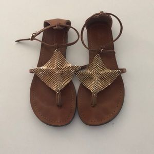 Gold chain sandals